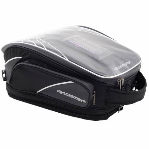 Geantă Moto pentru Rezervor cu Magnet BAGSTER FLASH · Alb / Negru 