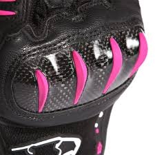 Mănuși Moto Damă din Piele & Textil BERING LADY CYNTHIA · Negru / Roz  - 1