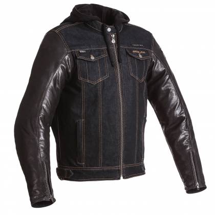 Geacă Moto din Piele & Denim SEGURA VELOCE · Negru  - 0