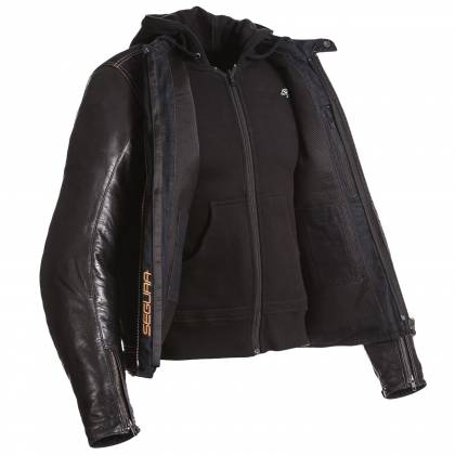 Geacă Moto din Piele & Denim SEGURA VELOCE · Negru  - 1
