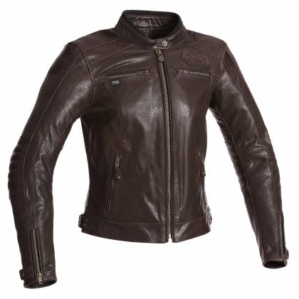 Geacă Moto Damă din Piele SEGURA LADY IRON · Maro  - 0