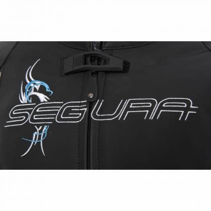 Geacă Moto Damă din Piele SEGURA LADY CARIBEAN · Negru / Alb / Albastru  - 2