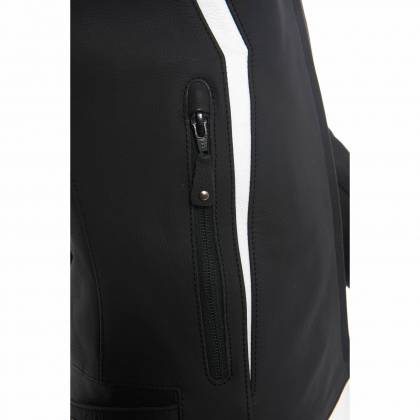 Geacă Moto Damă din Piele SEGURA LADY CARIBEAN · Negru / Alb / Albastru  - 4