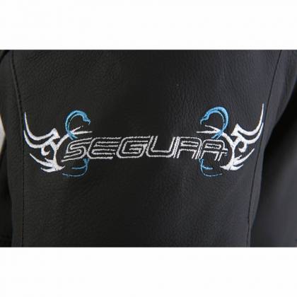 Geacă Moto Damă din Piele SEGURA LADY CARIBEAN · Negru / Alb / Albastru  - 3