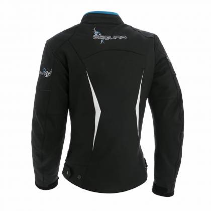 Geacă Moto Damă din Piele SEGURA LADY CARIBEAN · Negru / Alb / Albastru  - 1