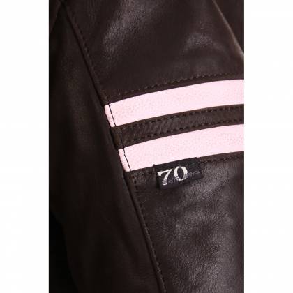 Geacă Moto Damă din Piele SEGURA LADY RETRO · Maro / Roz  - 2