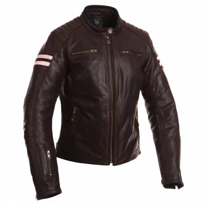 Geacă Moto Damă din Piele SEGURA LADY RETRO · Maro / Roz  - 0