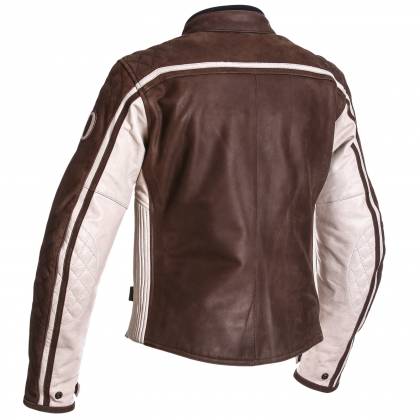 Geacă Moto Damă din Piele SEGURA LADY JONES · Maro / Alb  - 1