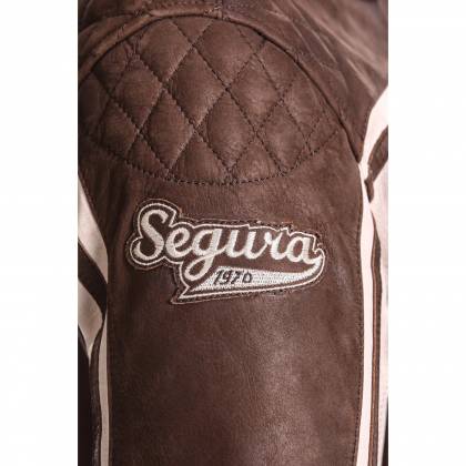 Geacă Moto Damă din Piele SEGURA LADY JONES · Maro / Alb  - 2
