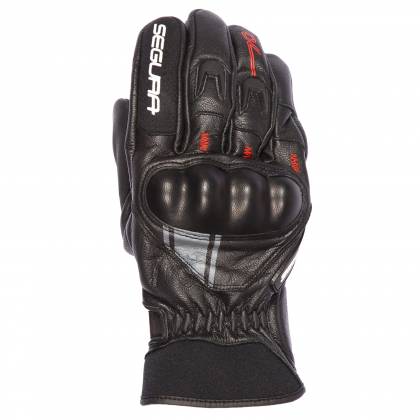 Mănuși Moto din Piele & Textil SEGURA TRAXX · Negru / Roșu  - 0