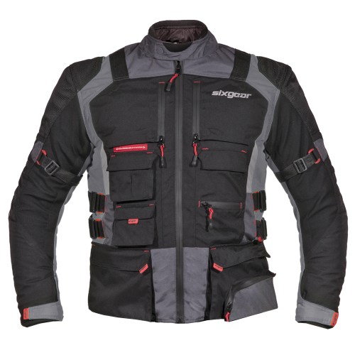 Geacă Moto din Textil SIXGEAR DELTA FORCE · Negru / Gri / Roșu 