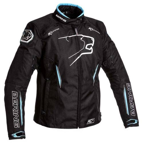 Geacă Moto Damă din Textil BERING LADY ESKADRILLE · Negru / Alb / Albastru 