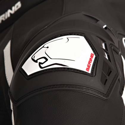 Geacă Moto din Piele & Textil BERING STORM-R · Negru / Alb  - 3