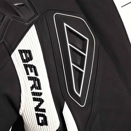 Geacă Moto din Piele & Textil BERING STORM-R · Negru / Alb  - 2