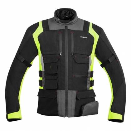 Geacă Moto din Textil SIXGEAR DELTA FORCE · Negru / Verde-Fluo  - 0
