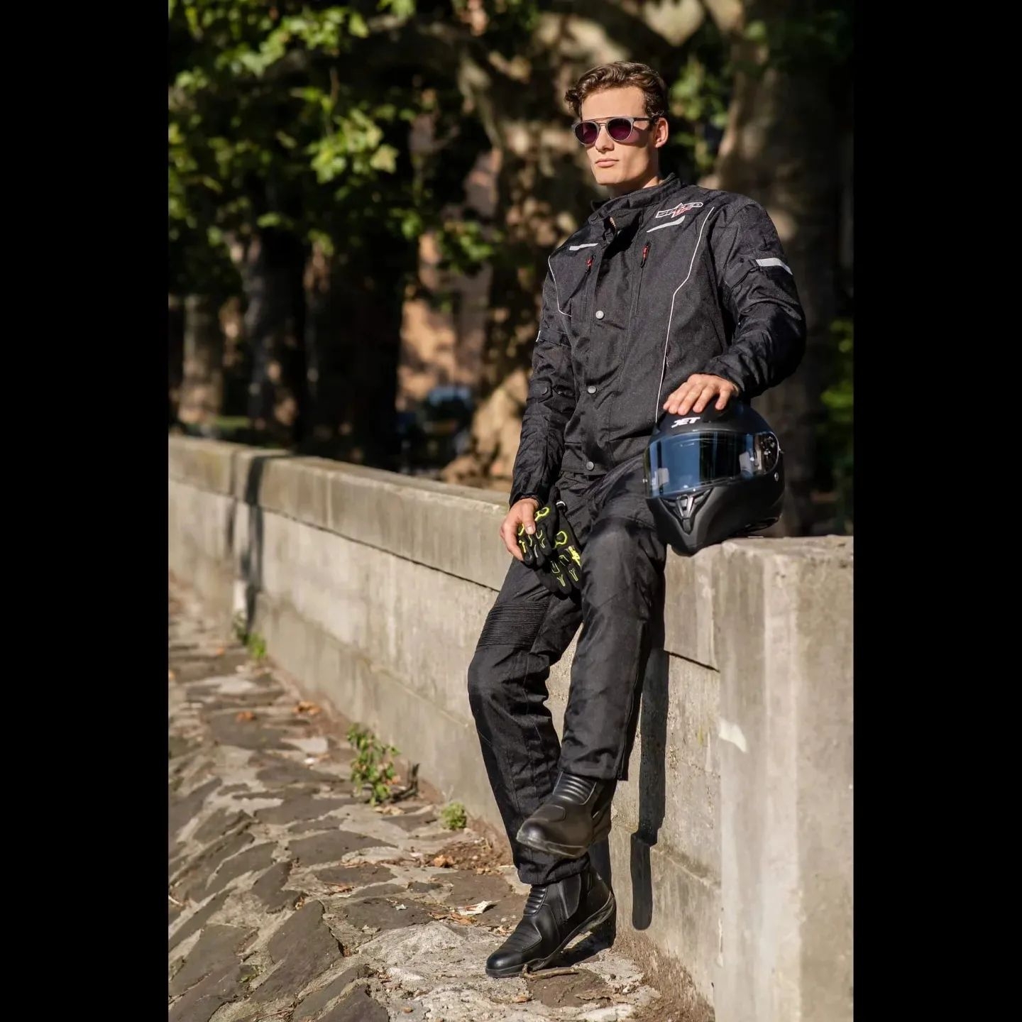 Pantaloni Moto din Textil SPEED UP HARBOUR · Negru  - 1