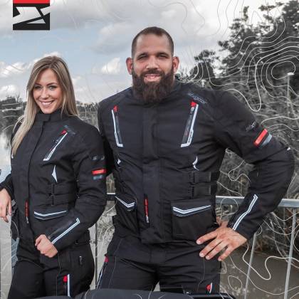 Geacă Moto din Textil SIXGEAR BANDIT · Negru  - 1