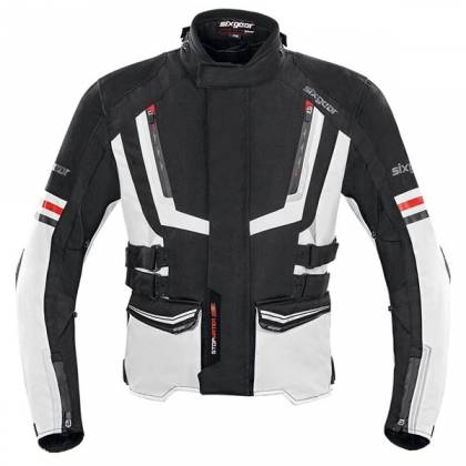 Geacă Moto din Textil SIXGEAR BANDIT · Negru / Gri  - 0