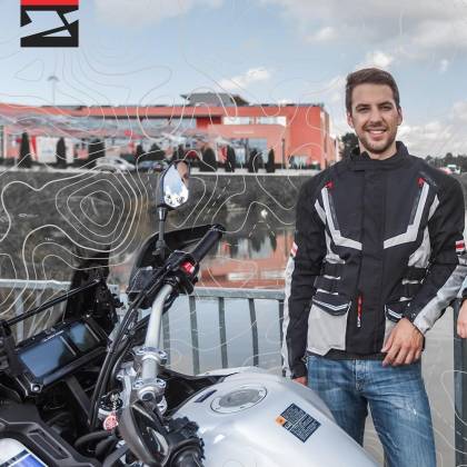 Geacă Moto din Textil SIXGEAR BANDIT · Negru / Gri  - 1