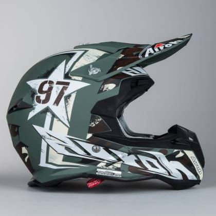 Cască Enduro - Cross AIROH TERMINATOR 2.1 GROUND GREEN · Negru / Alb / Verde Mat  - 1