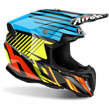 Cască Enduro - Cross AIROH TWIST STRANGE BLUE GLOSS · Albastru / Roșu / Galben  - 2
