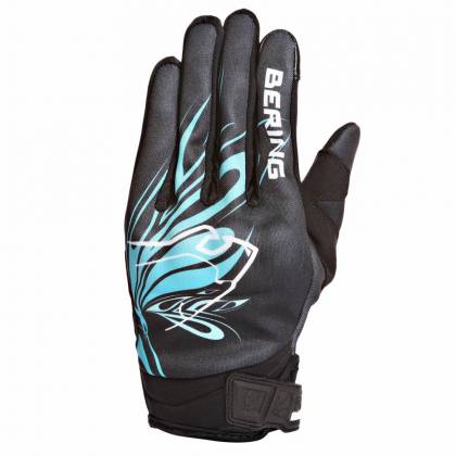 Mănuși Moto Damă din Textil BERING LADY ROBERTA · Negru / Albastru  - 0