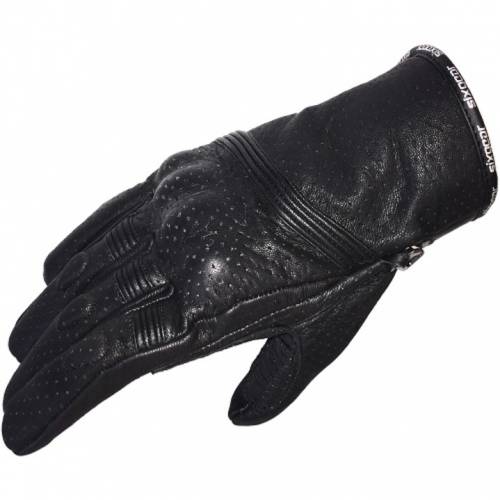 Mănuși Moto din Piele Perforată SIXGEAR FLY · Negru 