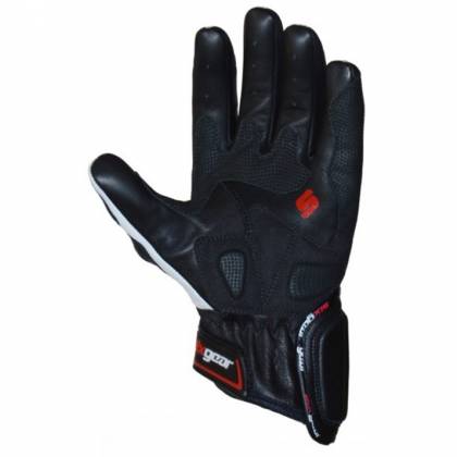 Mănuși Moto din Piele & Textil SIXGEAR BOULEVARD · Negru / Alb  - 1