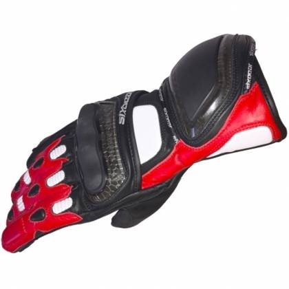 Mănuși Moto din Piele SIXGEAR RAPID · Roșu / Negru / Alb  - 0