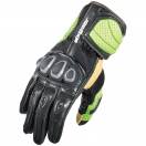 Mănuși Moto din Piele Perforată & Textil SIXGEAR SPYDAIR · Negru / Verde-Fluo