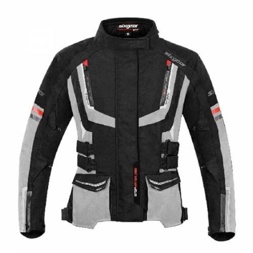 Geacă Moto Damă din Textil SIXGEAR BANDIT LADY · Gri / Negru 