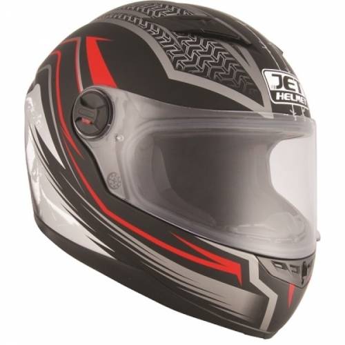 Cască Moto Integrală JET FIGHTER ZEAL · Roșu / Gri / Negru 