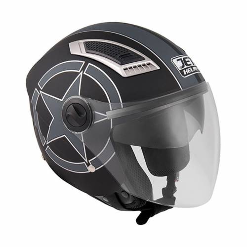 Cască Moto Open Face JET SONIC BLACK STAR · Negru / Gri 