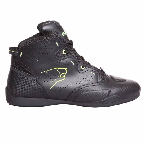 Ghete Moto din Piele & Textil BERING JASPER · Negru / Verde Fluo 