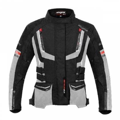 Geacă Moto Damă din Textil SIXGEAR BANDIT LADY · Gri / Negru  - 0