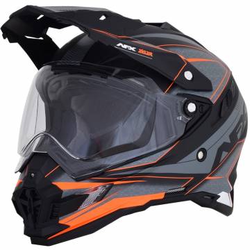 Cască Enduro - Cross AFX FX-41DS EIGER · Negru / Portocaliu / Gri  - 0