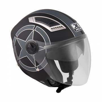 Cască Moto Open Face JET SONIC BLACK STAR · Negru / Gri  - 0