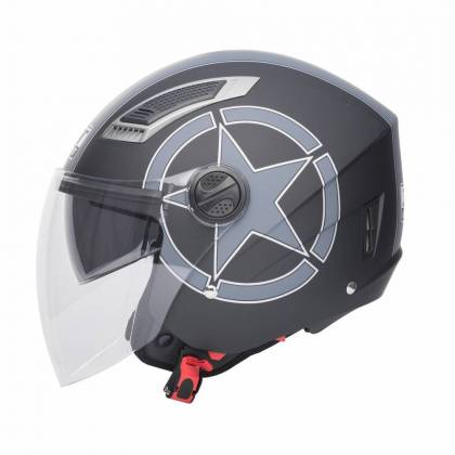 Cască Moto Open Face JET SONIC BLACK STAR · Negru / Gri  - 1