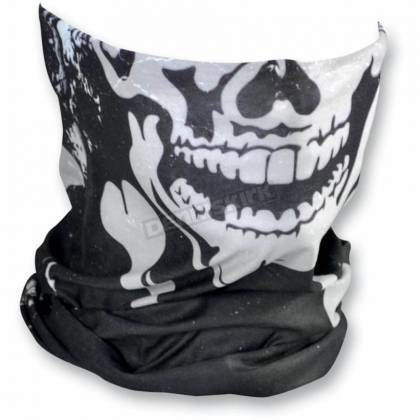 Eșarfă Moto ZANHEADGEAR SKULL X-BONES · Negru / Alb  - 1