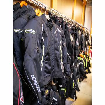 Geacă Moto din Textil SIXGEAR SALTON · Negru / Verde Fluo  - 3