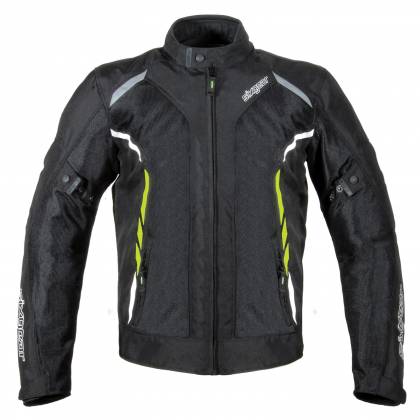 Geacă Moto din Textil SIXGEAR SALTON · Negru / Verde Fluo  - 0