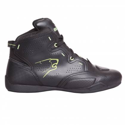 Ghete Moto din Piele & Textil BERING JASPER · Negru / Verde Fluo  - 0