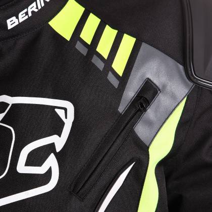 Geacă Moto din Textil BERING PRIMO-R · Fluo Verde / Negru  - 2
