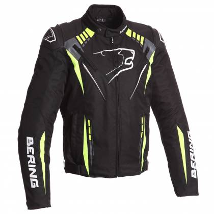 Geacă Moto din Textil BERING PRIMO-R · Fluo Verde / Negru  - 0