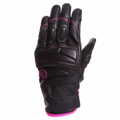 Mănuși Moto Damă din Piele BERING LADY MEZIA · Negru / Roz  - 0