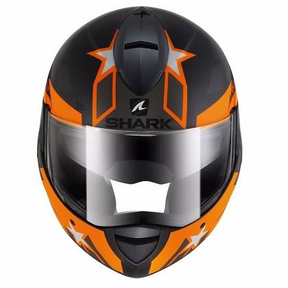 Cască Moto Modulară SHARK EVOLINE S3 STRELKA · Negru / Portocaliu Mat  - 2