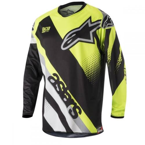 Tricou ALPINESTARS  RACER SUPERMATIC - negru/galben/gri 