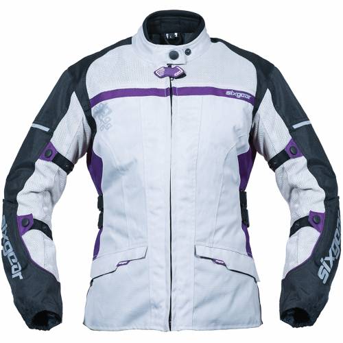 Geacă Moto Damă din Textil SIXGEAR LUNA · Gri / Mov 
