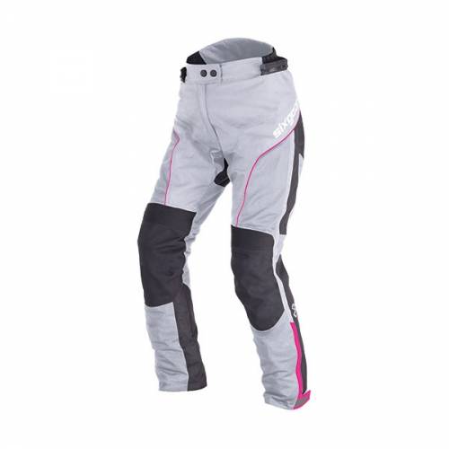 Pantaloni Moto Damă din Textil SIXGEAR LUNA · Negru / Alb 