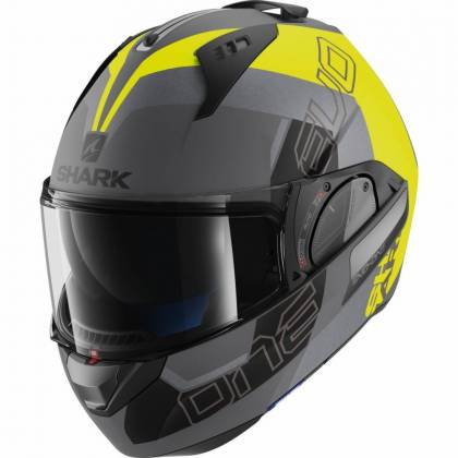 Cască Moto Modulară SHARK EVO-ONE 2 SLASHER · Negru / Gri / Galben-Fluo  - 1